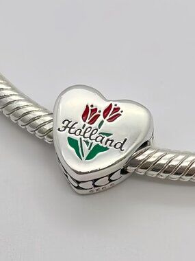 Pandora Holland Michigan Keukenhof Flower Exclusive Dangle Charm My Heart